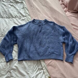 Dynamite Periwinkle Ribbed Crewneck Sweater